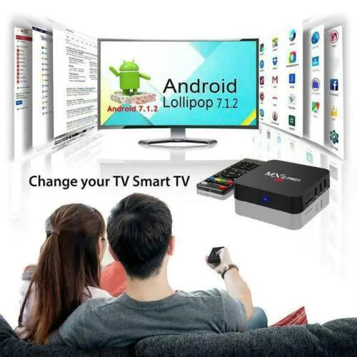 MXQ Pro 4K Ultra HD 64Bit Wifi Android 7.1 Quad Core Smart TV Box Reproductor Multimedia