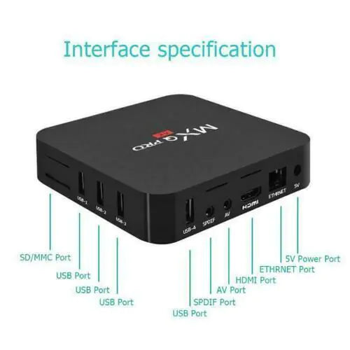 MXQ Pro 4K Ultra HD 64Bit Wifi Android 7.1 Quad Core Smart TV Box Reproductor Multimedia