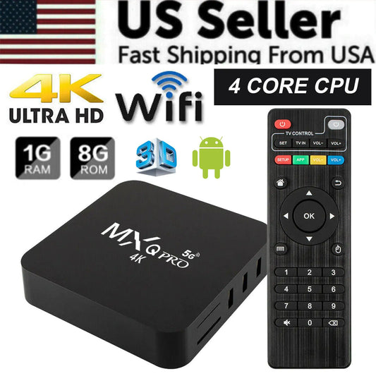 MXQ Pro 4K Ultra HD 64Bit Wifi Android 7.1 Quad Core Smart TV Box Reproductor Multimedia